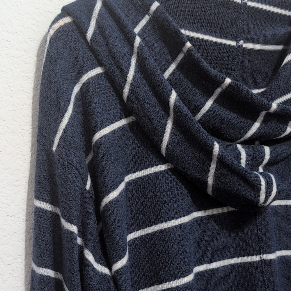Market & Spruce Kallon Soft Brushed‎ Pullover Hoodie Navy Blue White Stripes XL - Picture 7 of 11